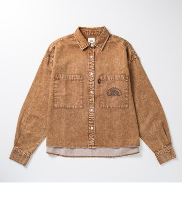 126K3071201 W EMBROIDERY DENIM SHIRT CAMEL 717836-0003