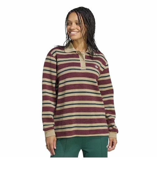 LG4083 W STRIPE KNITTED POLO(ARCH2) SHADOWRED 716015-0001