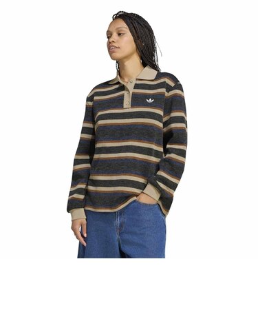 LG3945 W STRIPE KNITTED POLO(ARCH2) BLACK 716009-0001