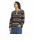LG3945　W STRIPE KNITTED POLO(ARCH2)　BLACK　716009-0001