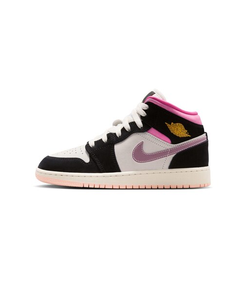 KII1254 225-25AIR JORDAN 1 MID SE GS 001BLACK/UNIGLD 712760-0001