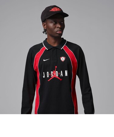 IF1915　M J FLT LS POLO JRSY　010BLACK/UNVRED　707091-0001