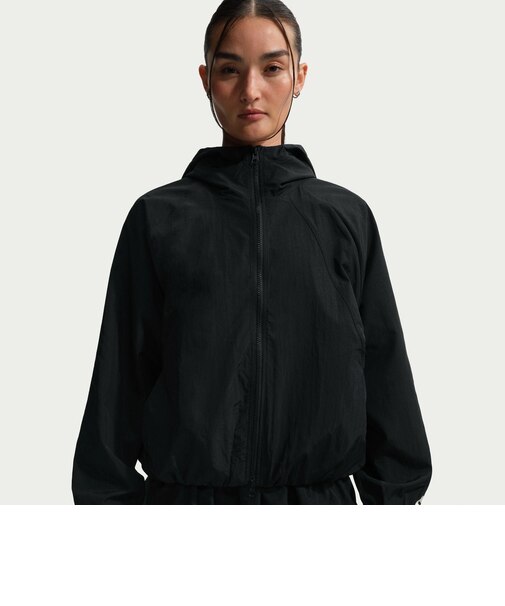IQ0057 W HOODED JACKET 010BLACK/CHALK 707065-0001