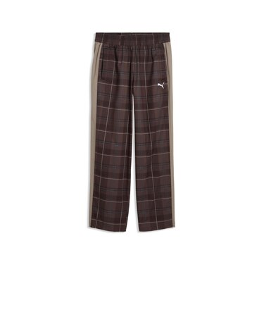 639059　M T7 RELAXED TARTAN WOVEN PT　33CHOCOLATE F.　717909-0002