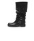 W3097　2BELT SHIRRING LONG BOOTS　BLACK　717157-0001