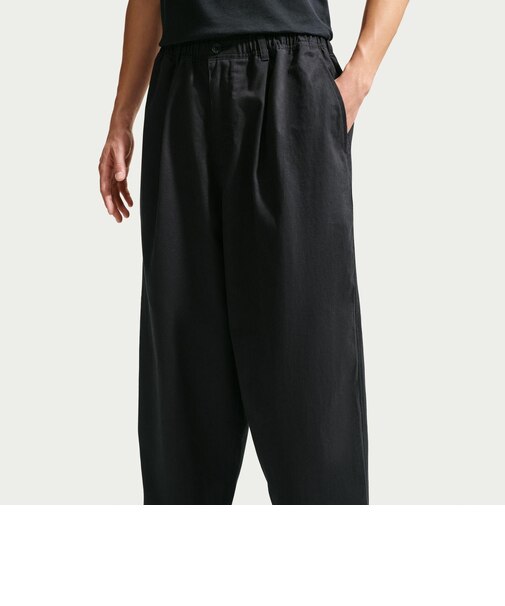 II0520　M NL WIDE LEG PANT　010BLACK/WHITE　707013-0001