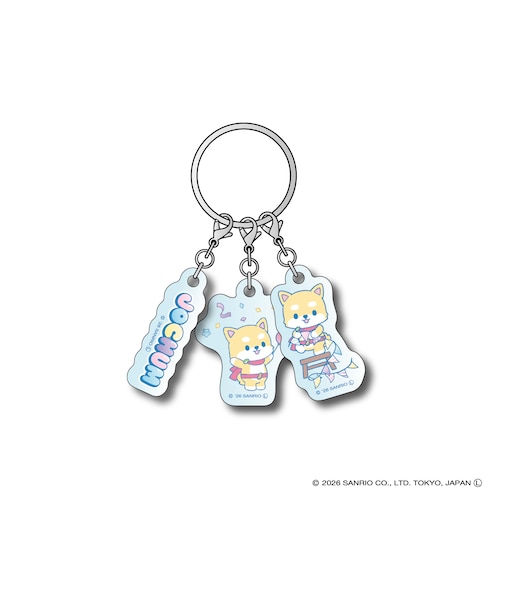 3連アクリルキーホルダー　まめちぃ