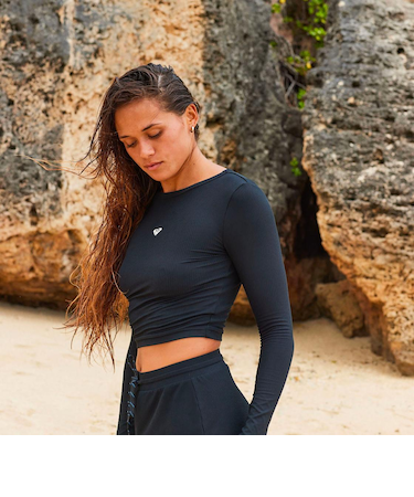 【ROXY ロキシー 公式通販】ロキシー（ROXY）Roxy RISE & VIBE RIB LS クロップド丈 トップス