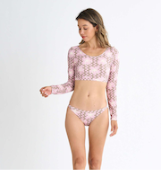 【ROXY ロキシー 公式通販】ロキシー（ROXY）Roxy PARTY WAVES L/S BIKINI ウィメンズ 長袖ラッシュガード ボトムセット