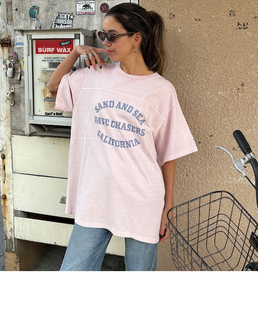 Roxy ACTIVE EDGE ウィメンズ 半袖Tシャツ オーバーサイズ ビッグT ティーシャツ カレッジ風