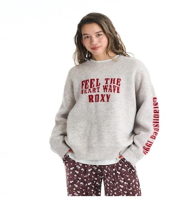 Roxy FEEL THE HEART WAVE ウィメンズ スウェットライクジャカードセーター <2025FW CRUISERS>