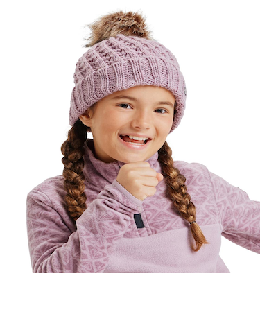 ROXY キッズ BLIZZARD GIRL BEANIE ビーニー 保湿 フリースライナー付きポンポン 【25-26SNOWモデル】