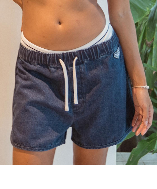 【OUTLET】Roxy BRING ウィメンズ デニムショートパンツ 刺繍ワッペン <2025 RETRO SURF COLLECTION>