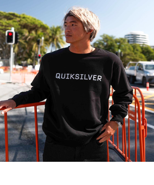Quiksilver DNA BIG CLICKER SWEAT CREW プルオーバー 裏起毛 メンズ