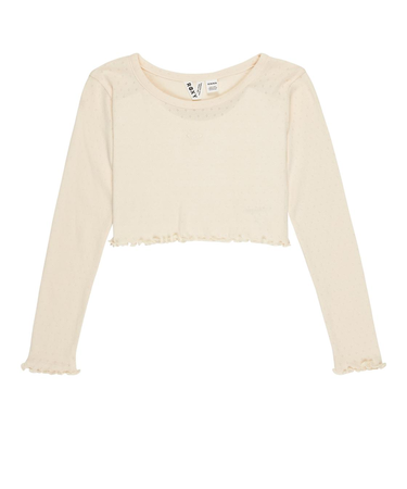 Roxy HEY YEAH YEAH LS POINTELLE キッズ 長袖 ニット オーガニックコットン100% 丈短め <25FWグローバル展開アイテム>