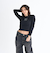 Roxy SPARKLY ウィメンズ タイトシルエット長袖Tシャツ ラインストーンロゴ <2025FW HEART WAVE>