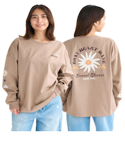 Roxy BELLIS L/S TEE ウィメンズ 長袖Tシャツ バックプリント <2025FW HEART WAVE>