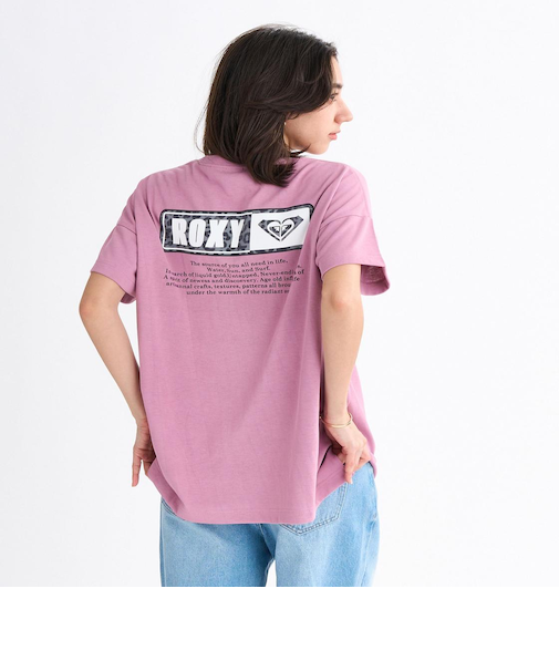 Roxy SQUARE LOGO S/S TEE ウィメンズ 半袖Tシャツ 吸水速乾 レオパード柄 <2025FW Early Fall Tee>