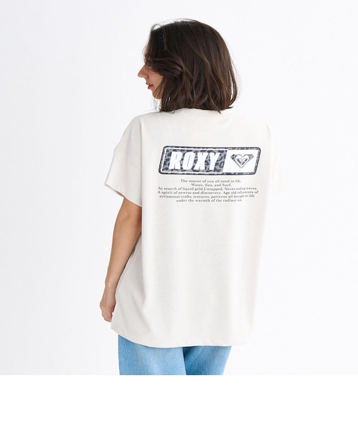Roxy SQUARE LOGO S/S TEE ウィメンズ 半袖Tシャツ 吸水速乾 レオパード柄 <2025FW Early Fall Tee>