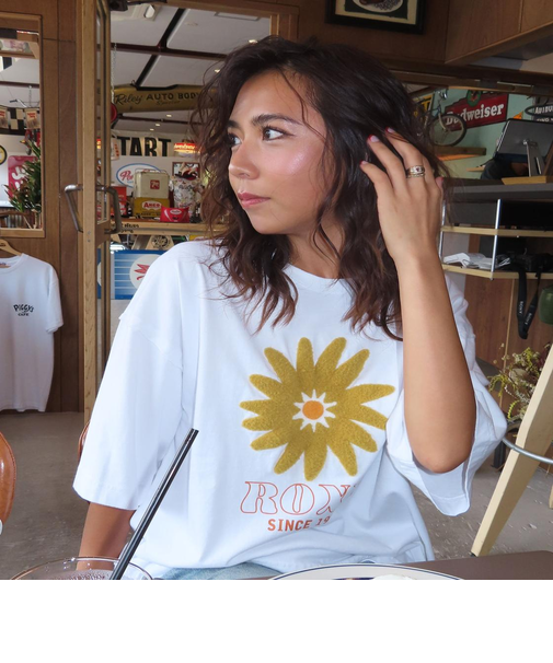 Roxy BELLIS S/S TEE ウィメンズ 半袖Tシャツ ドロップショルダー <2025FW Early Fall Tee>