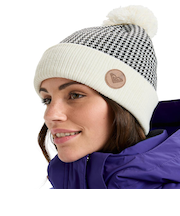 ROXY ウィメンズ ICEVALLEY BEANIE ビーニー 千鳥格子 ポンポン【25-26SNOWモデル】