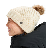 ROXY ウィメンズ BLIZZARD BEANIE ビーニー フリースライナー付き 保湿 ポンポン【25-26SNOWモデル】