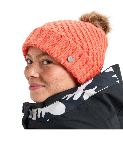ROXY ウィメンズ BLIZZARD BEANIE ビーニー フリースライナー付き 保湿 ポンポン【25-26SNOWモデル】