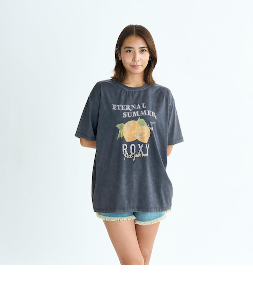 【ROXY ロキシー 公式通販】ロキシー（ROXY）【OUTLET】Roxy SQUEEZE THE DAY ウィメンズ 半袖ラッシュガード ヴィンテージ風加工