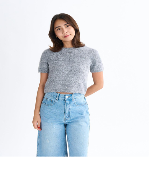 Roxy MAKEUP ウィメンズ 半袖ラメ入りトップス ニット <2025FW WHAT'S IN YOUR HEART?>