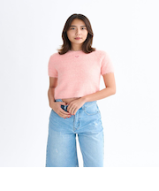 Roxy MAKEUP ウィメンズ 半袖ラメ入りトップス ニット <2025FW WHAT'S IN YOUR HEART?>