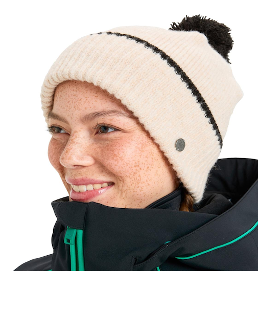 ROXY ウィメンズ PEAK CHIC BEANIE ビーニー ダブルレイヤー ウール混 【25-26SNOWモデル】