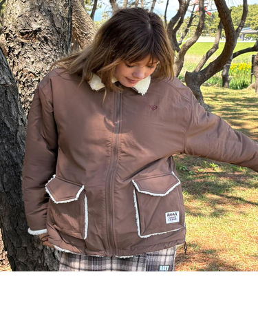 Roxy CHEER UP ウィメンズ リバーシブル ボアジャケット 撥水加工 <2025FW HEART WAVE HOLIDAYS>