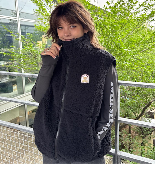 美品 RHC Wool Bor Vest ボアベスト Roxy BELLIS BOA VEST ウィメンズ ボアベスト 撥水加工 <2025FW HEART