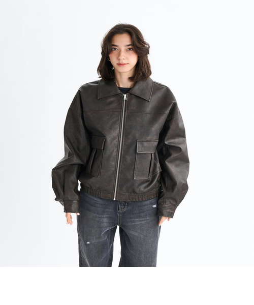 Roxy MY BEST ウィメンズ エコレザージャケット オーバーサイズ