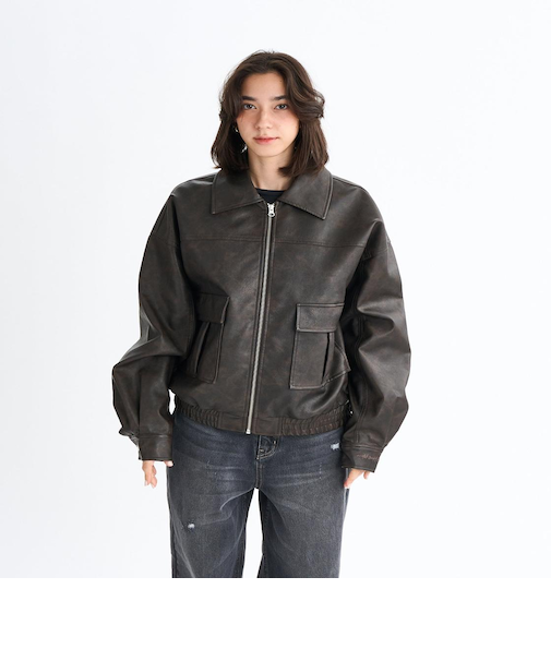 Roxy MY BEST ウィメンズ エコレザージャケット オーバーサイズ <2025FW WHAT'S IN YOUR HEART?>