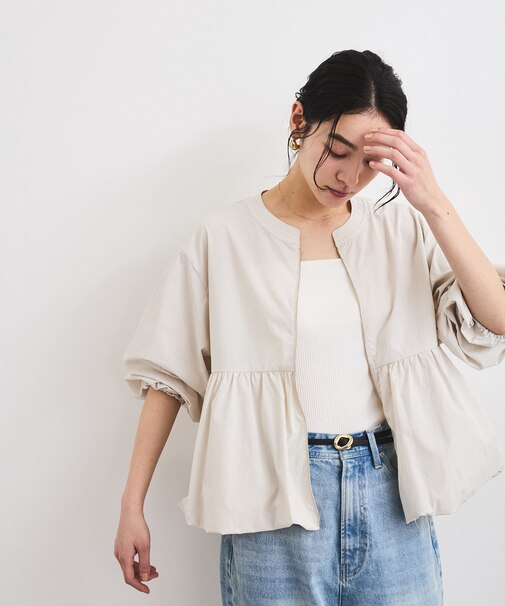 【防シワ/UVケア】バルーンライトブルゾン