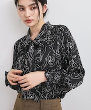 【前後2WAY】割繊ボウタイブラウス【洗える】