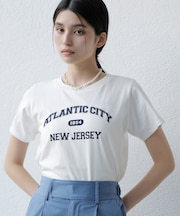 コンパクトフロッキープリントロゴTシャツ