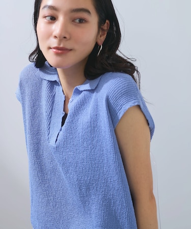 【WEB限定】スキッパーサマーニット【洗える】