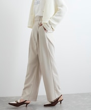 【美easy】コンフォートツイルワンタックワイドスラックスパンツ【洗える/防シワ/UVケア】