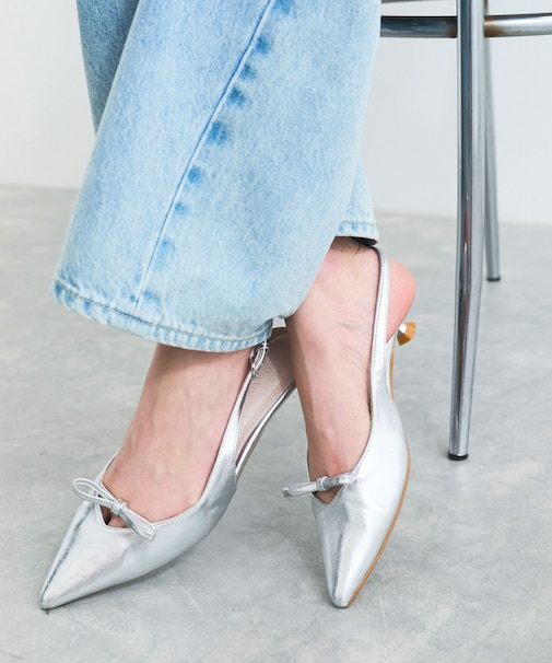 スリングバックリボンミュール