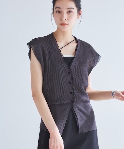 【WEB限定】シアーフリルサマーニットベスト