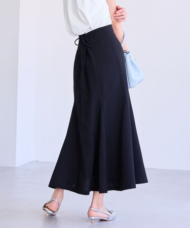 【新色追加】【美easy】リネンライクマーメイドスカート【洗える】【セットアップ対応】