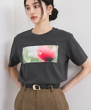 【接触冷感】フラワーフォト＆ロゴTシャツ