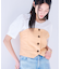 【新色追加】【美easy】釦ビスチェTシャツドッキングプルオーバー【接触冷感/洗える】