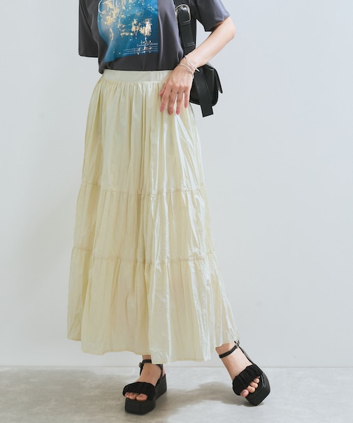 【洗える】ワッシャー加工スカート