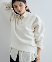 もちっとふわふわスフレタッチニュアンスＶネックプルオーバー【洗える】