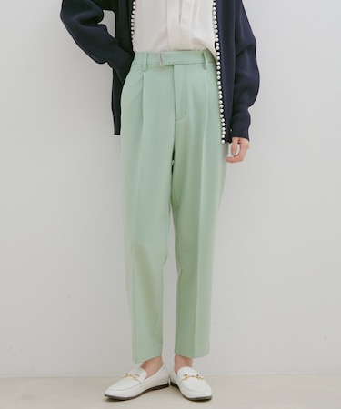 【HOT BEAUTY STRETCH】【洗える】ワンタックテーパードパンツ【sustainable】
