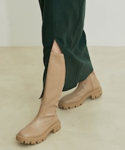 ボリュームソールストレッチロングブーツ