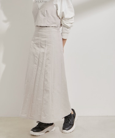 ナイロンワッシャーAラインスカート